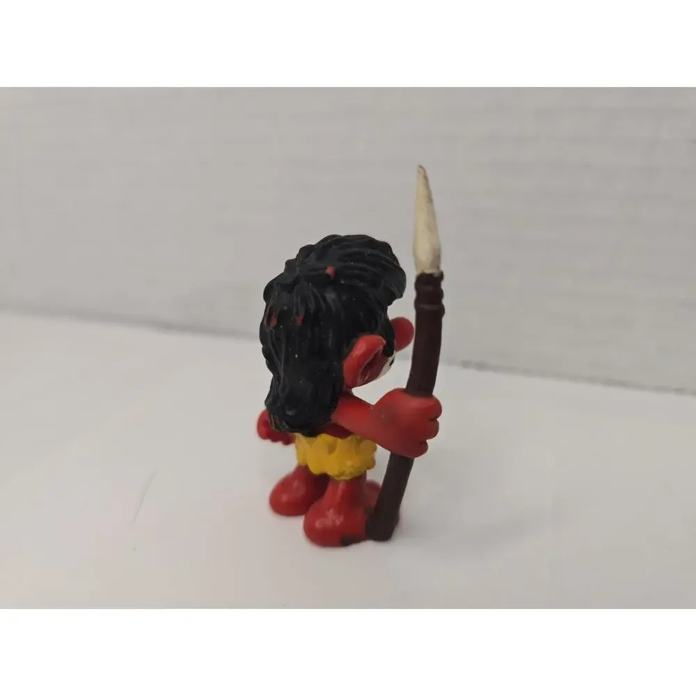 Vintage 1970s Smurfs Jungle Native Wild Smurf Figure, Bully Figurine